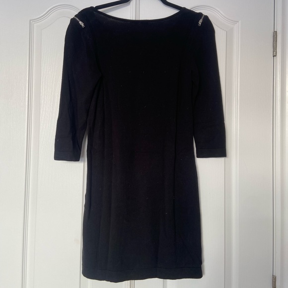 Black Sweater Dress with Zipper detailing - Picture 5 of 5